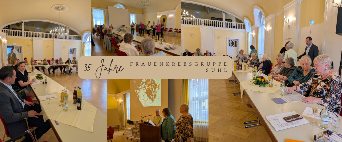 Collage aus der Jubiläumsveranstaltung der Frauenkrebsgruppe Suhl