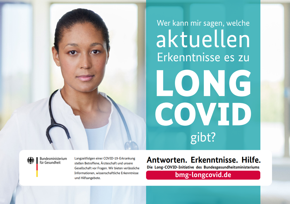 Titelbild der Webseite des Bundesministeriums für Gesundheit Long Covid für Antworten Erkenntnisse und Hilfe